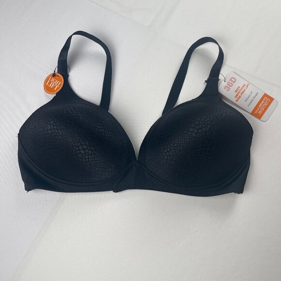 Warner's Blissful Benefits Back Smoothing Black T-Shirt Bra Size 36D‎ NWT - Picture 1 of 7